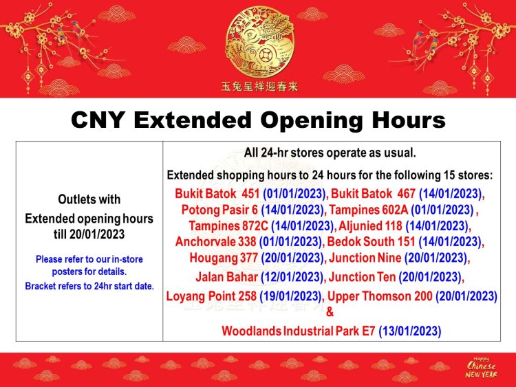 Shengsiong CNY extended opening hours
