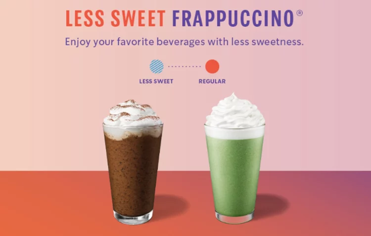 Less Sweet Starbucks Frappuccino