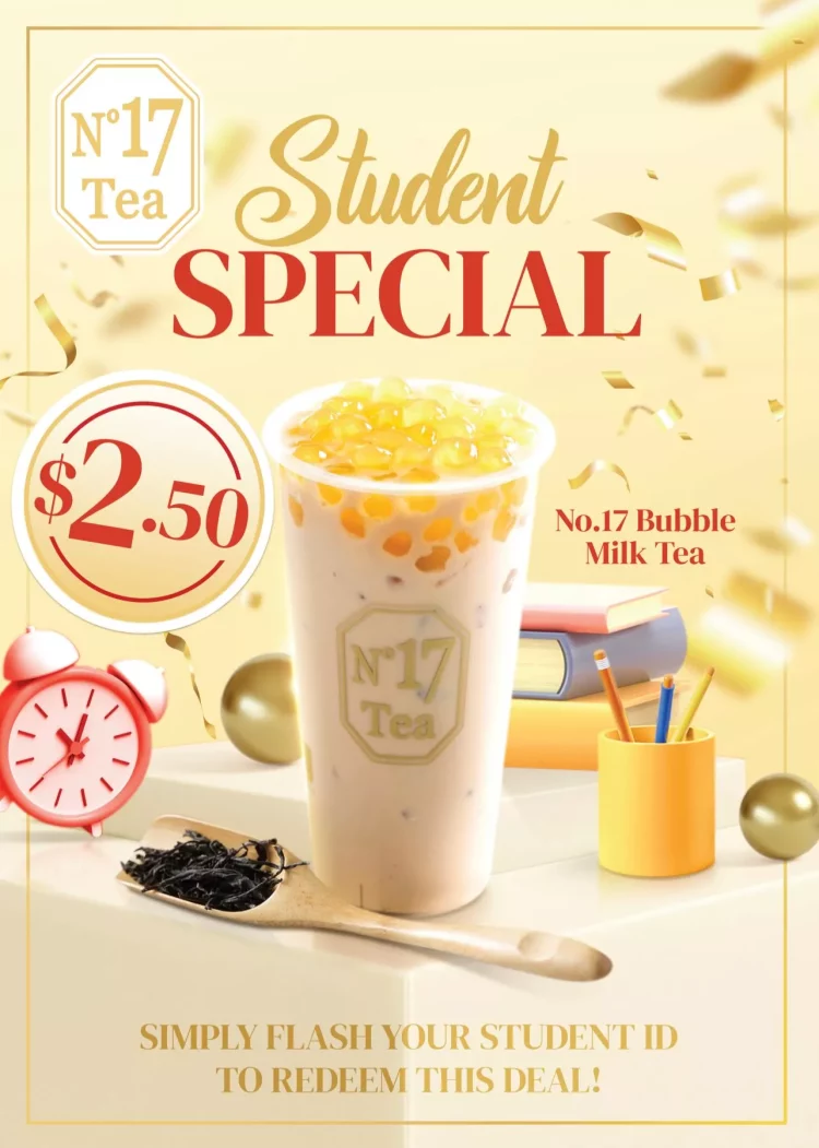 Student Deal Bubble Tea no17 Singapore