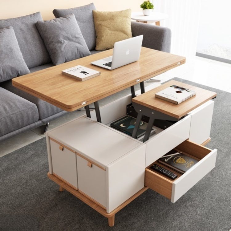 Coffee Table with Laptop Shelf and Storage Home